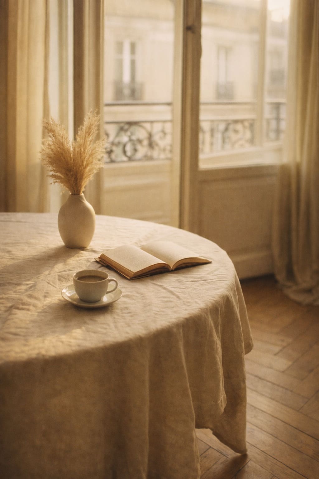 Lise Charmel luxury French lingerie — delicate lace and silk in a warm Parisian setting